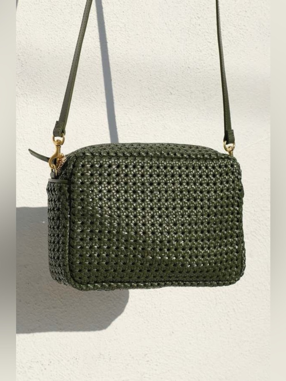 Clare V Marisol Army Green Rattan Bag - Picture 2 of 11